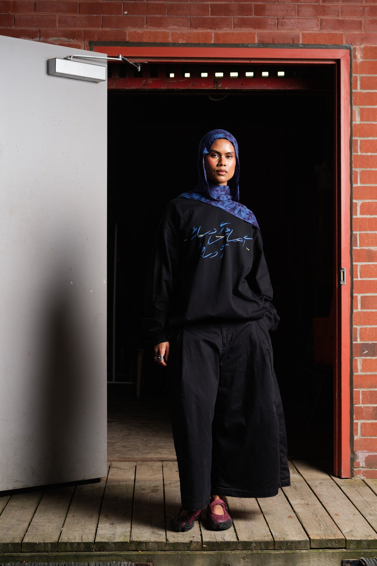 YM3X Script LS Tee - Black