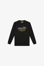 Black oversized Cultivating long sleeve tee with embroidered field graphic – Islamic tee