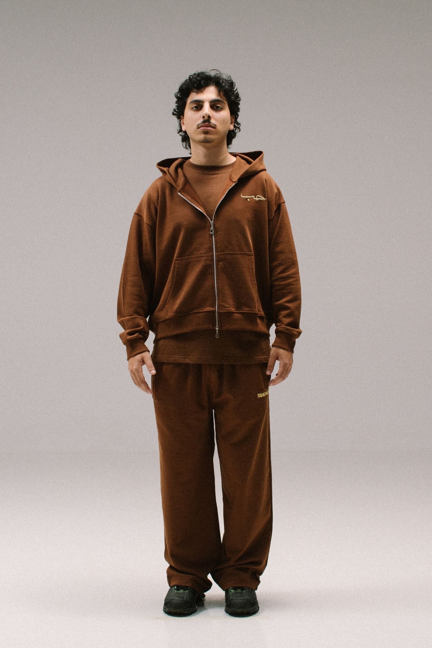Hub (Love) Zip-Up Hoodie - Brown