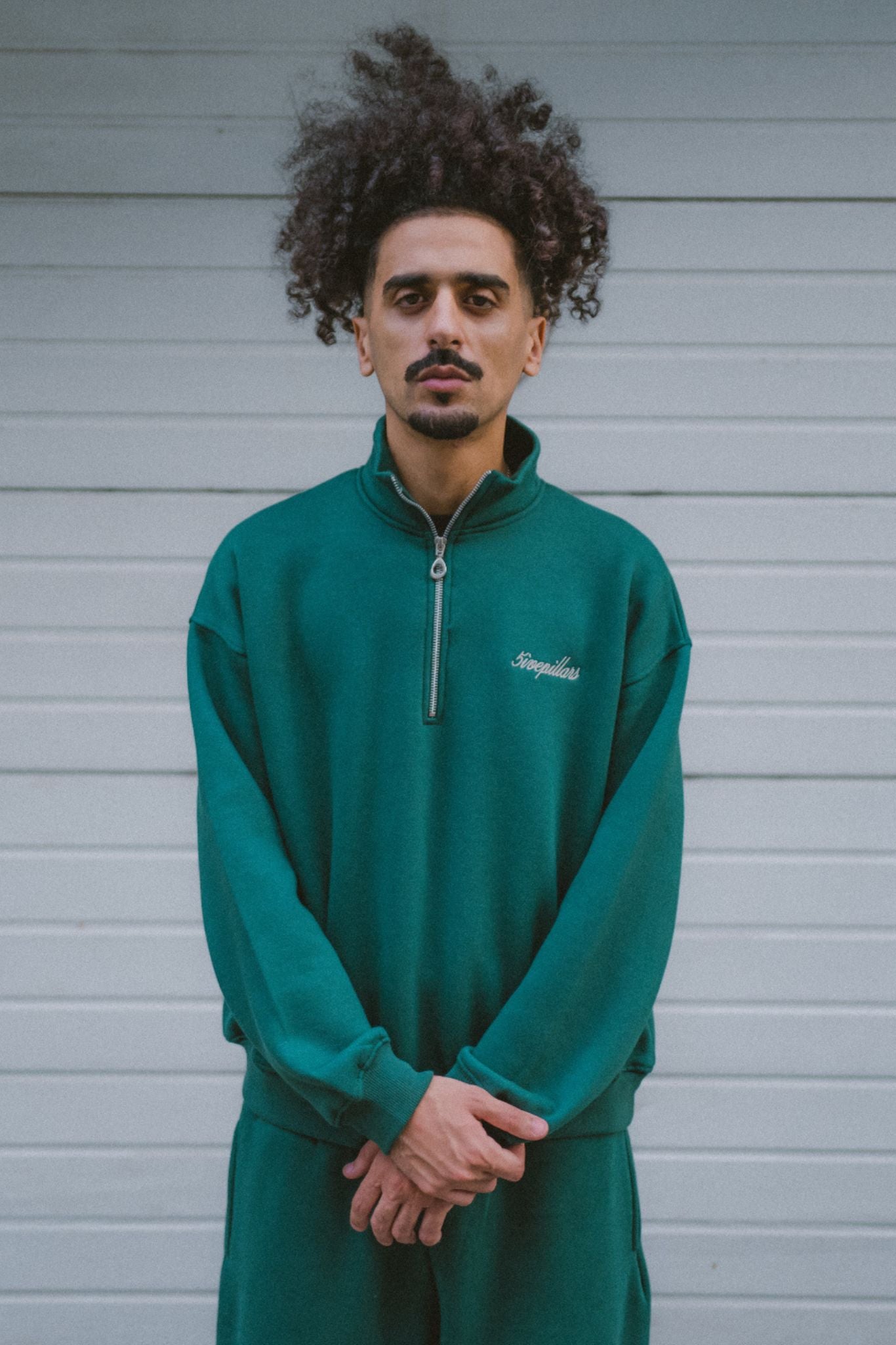 Script Quarter-Zip Fleece - Green (Cropped)