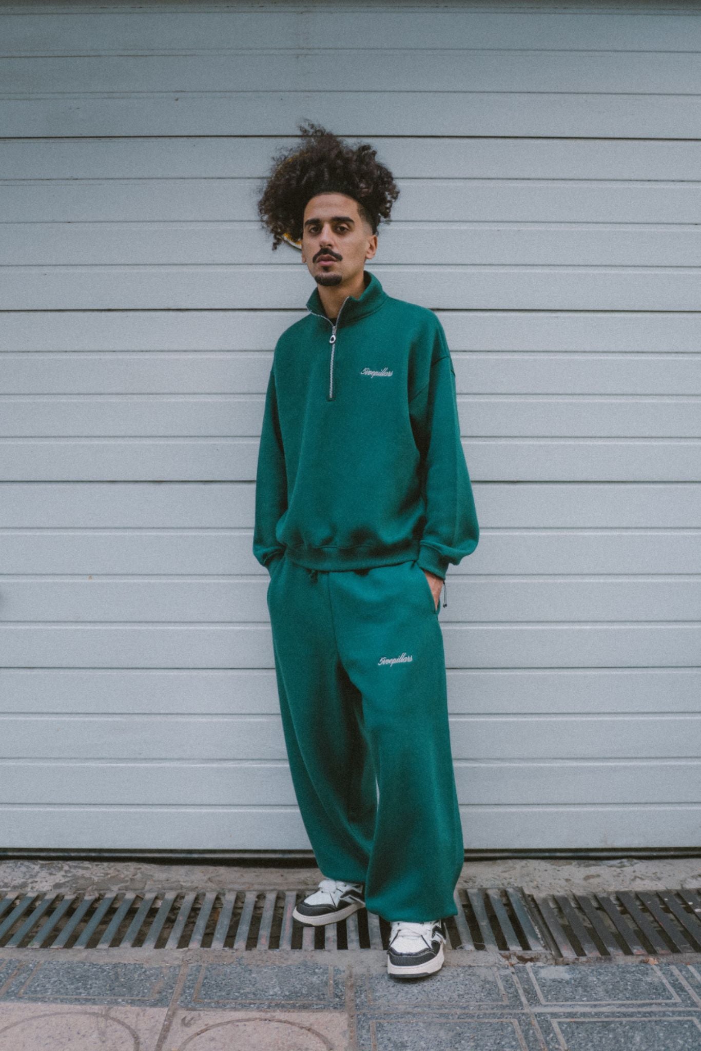 Script Quarter-Zip Fleece - Green (Cropped)