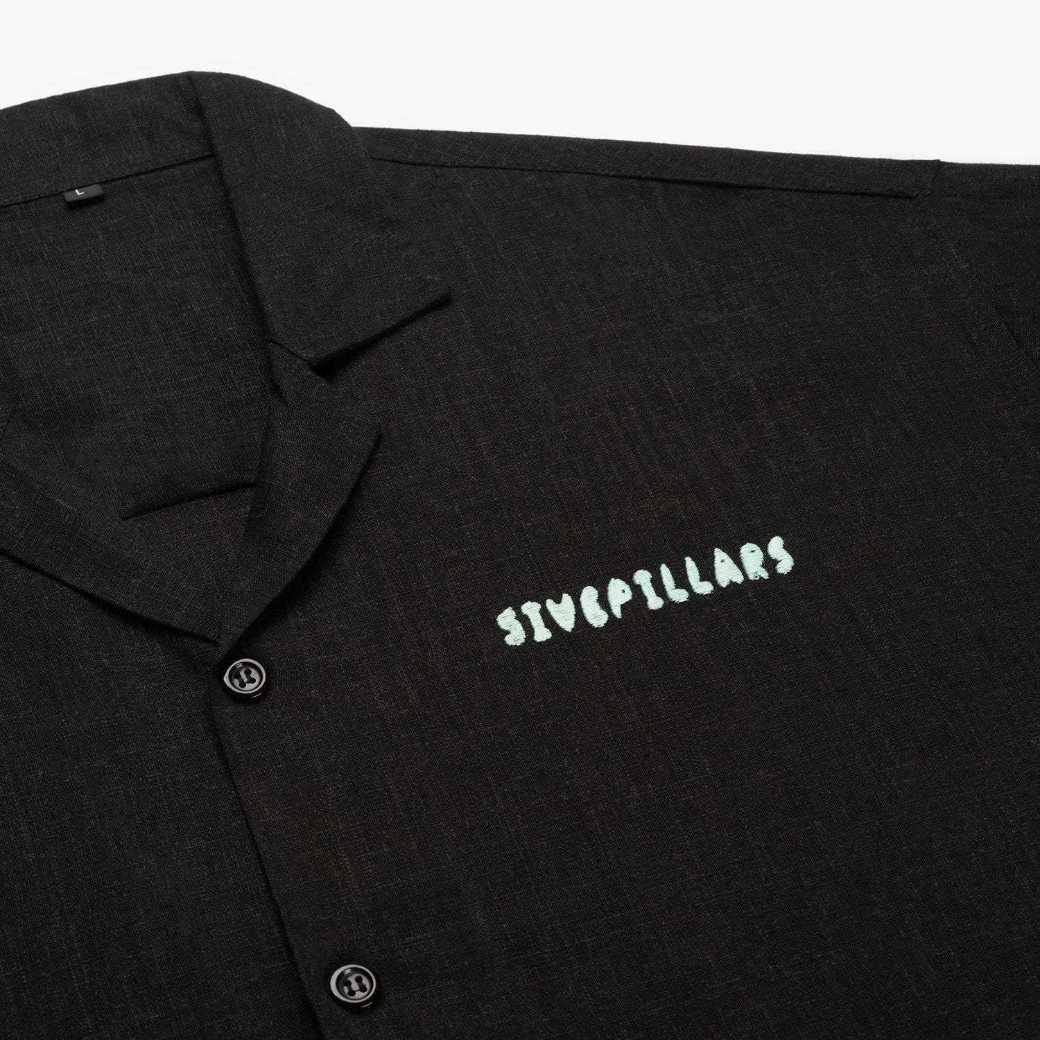 Floral Linen Button Up - Black