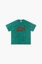 YM3X Calligraphy Tee - Washed Green