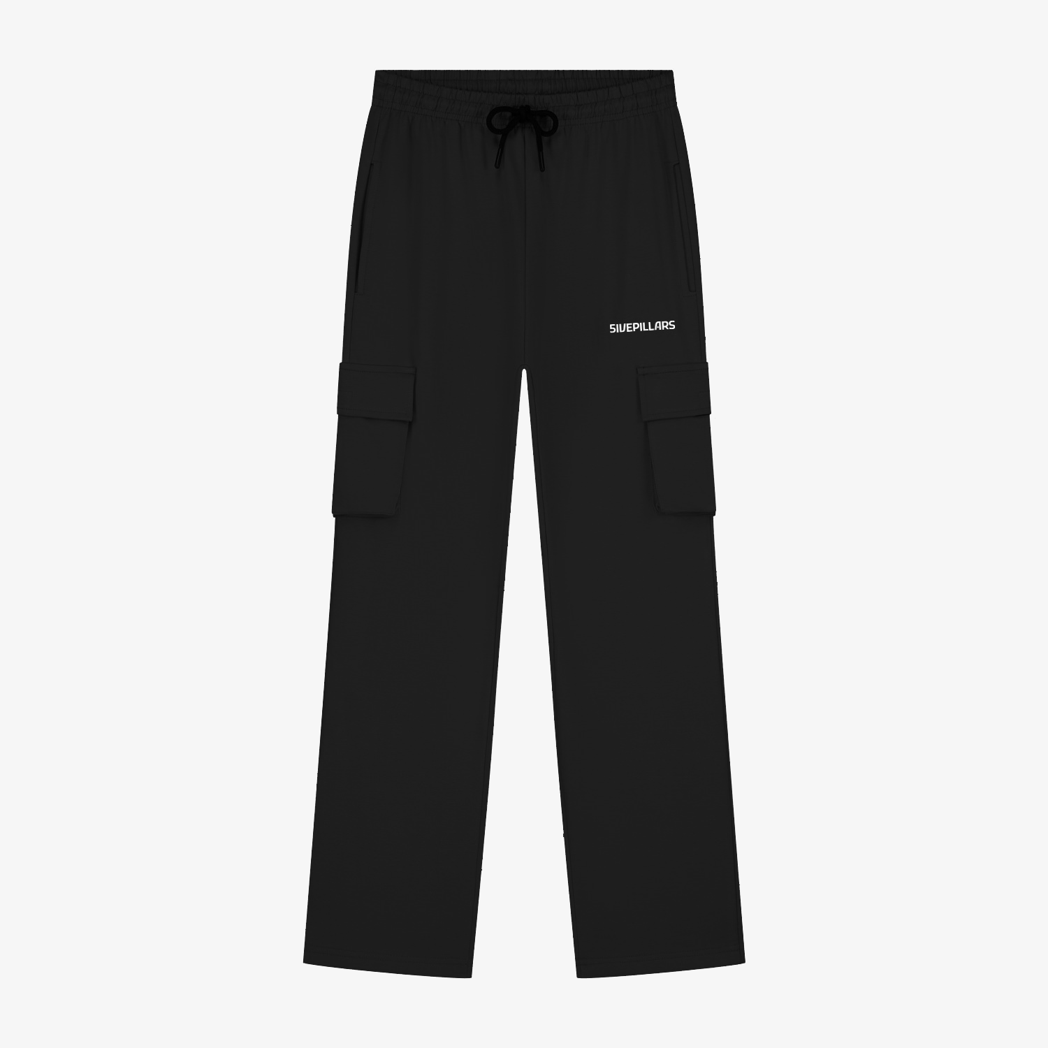 5ivepillars Relaxed Fit Cargo Sweatpants - Black