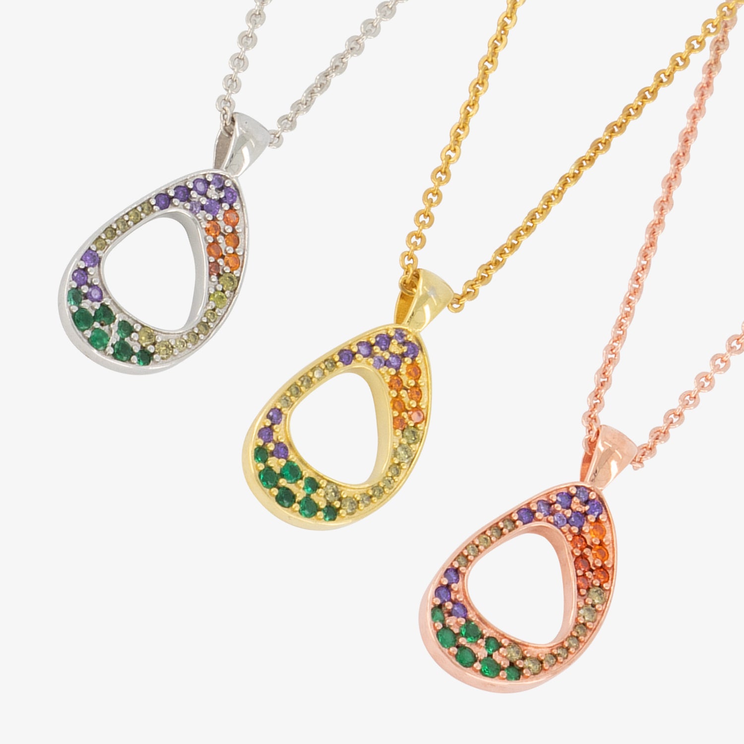 5ivepillars Multicolor Logo Necklace - Silver