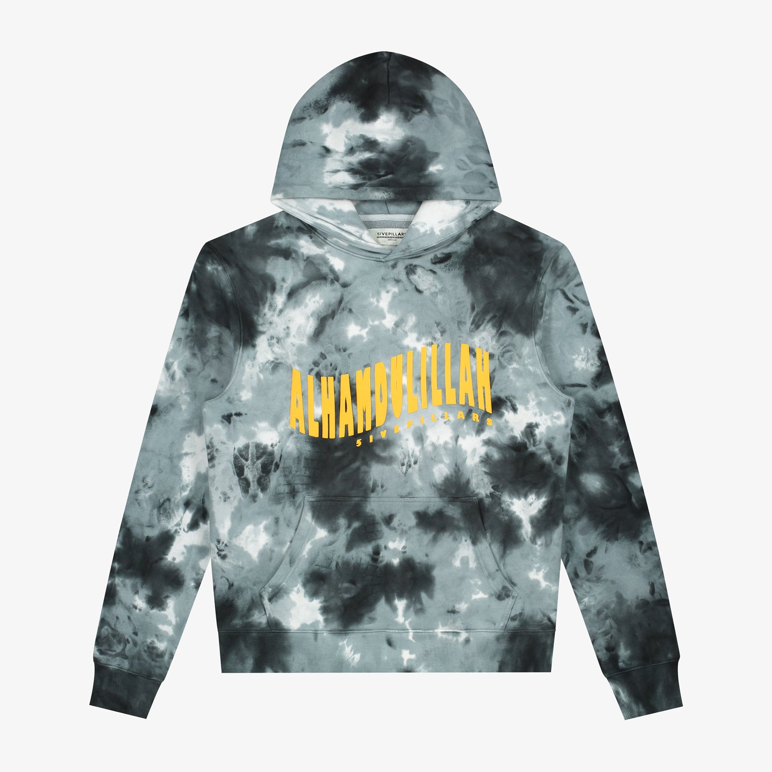 Alhamdulillah Tie Dye Hoodie - Black